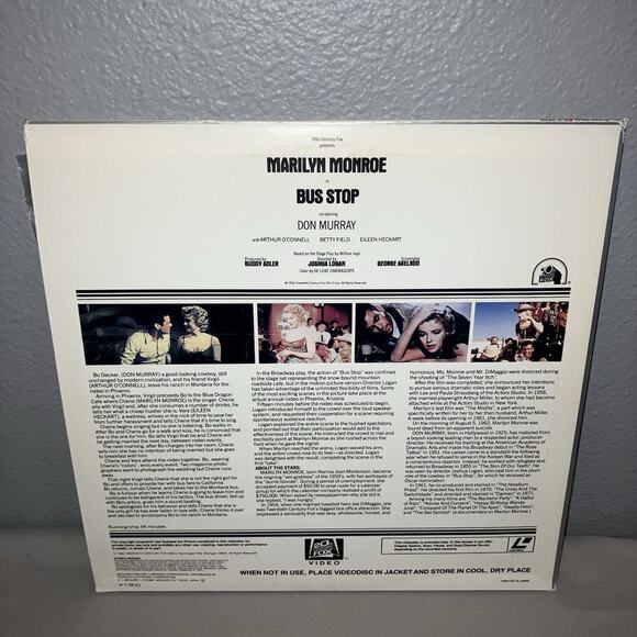 Laser Disc Bus Stop Japanese Market Version Marilyn Monroe Shipped From USA - Picture 2 of 7